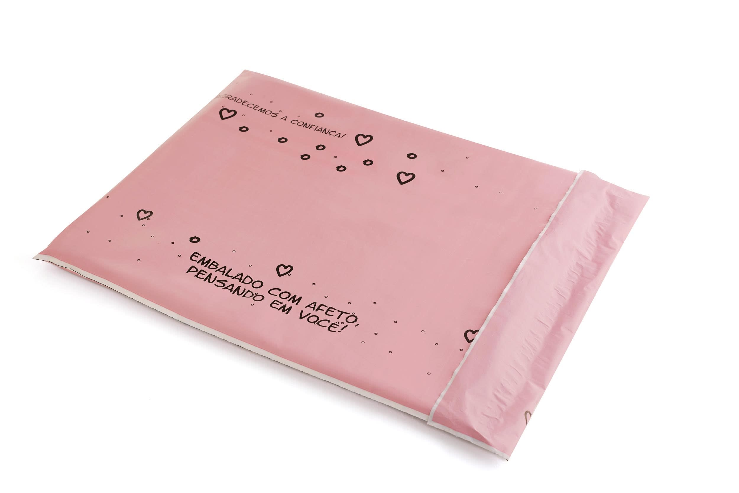 Envelope de Segurança Rosa P 26,5x34 Biodegradável, sem bolha
