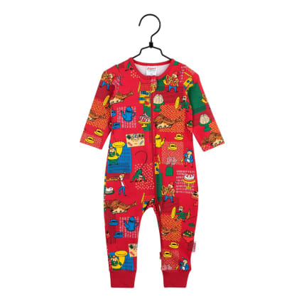 Peppi Pitkätossu Pasuuna-pyjama tummanpunainen