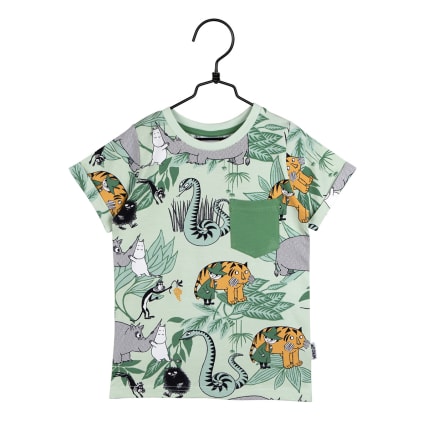 Muumi Viidakko-t-paita vaaleanvihreä