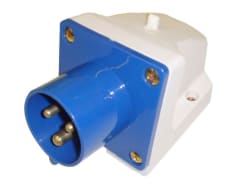 Splashproof Low Profile Inlet (Male) 16A 220VAC 2P+E IP44