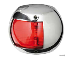 Compact 12 Navigation Lights Made of Mirror-Polished AISI316 Stainless Steel - 112,5u00b0 left red