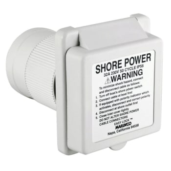 Inlet, 32A 220V, Square, White