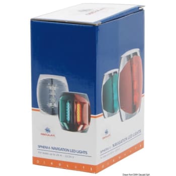 Sphera II LED Navigation Lights up to 20 m, Polycarbonate Body - White - 112,5u00b0 left red