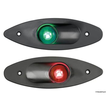 Built-in Side Navigation Lights made of ABS - 112,5u00b0 right green - Black