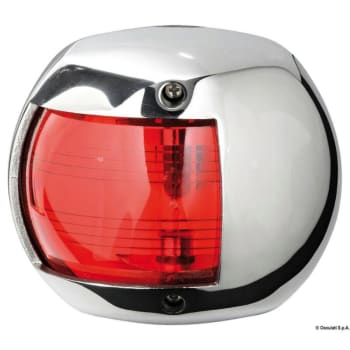 Classic 12 Navigation Lights Made of Mirror-Polished AISI316 Stainless Steel - 112,5u00b0 left red