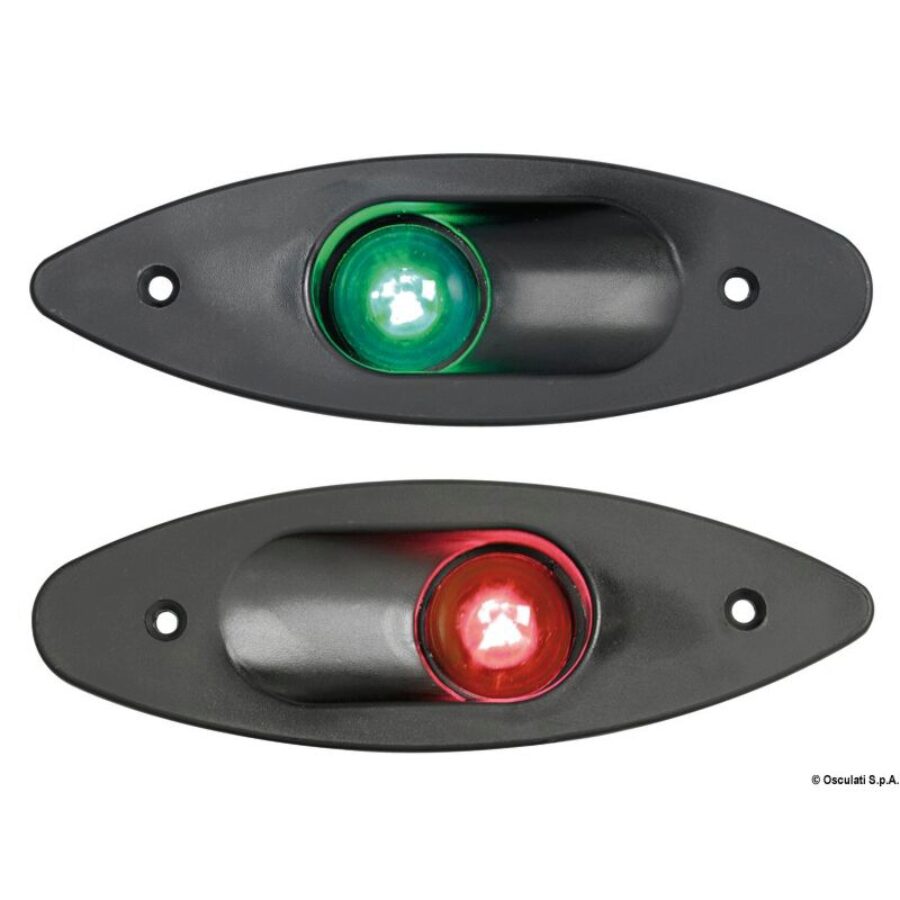 Built-in Side Navigation Lights made of ABS - 112,5u00b0 right green - Black