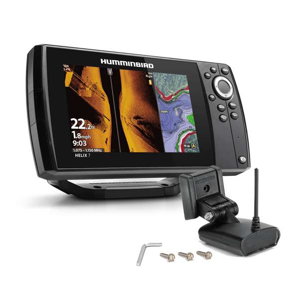Humminbrid Helix 7 Chirp Mega SI GPS G4 (Metric) With Transom Mounted Transducer (411620-1M)