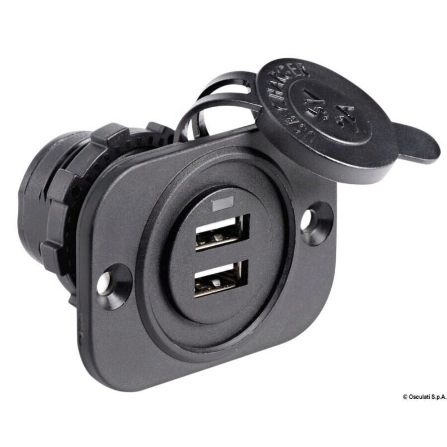 Double USB socket (Black)