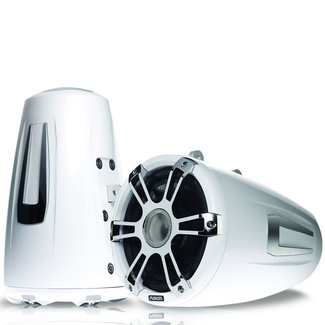 Fusion Signature Series 3 White Wake Tower Marine Speakers w/ CRGBW