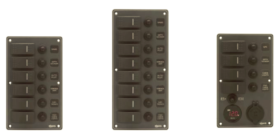 Switch Panels (Sealed Rocker Switches) - 4P Water-resistant with Backlight, Voltmeter and USB Charger