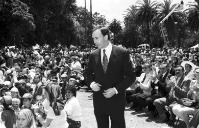 Prime Minister Paul Keating delivers a speech in Redfern, Sydney on 10 December 1992