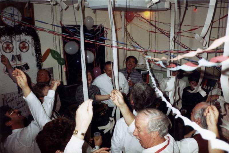 Elaborate themed decorations were the order of the day for the Hansard staff party on 3 June 1988. Photographer – Trevor Fowler, Hansard Reporter, MoAD Collection.