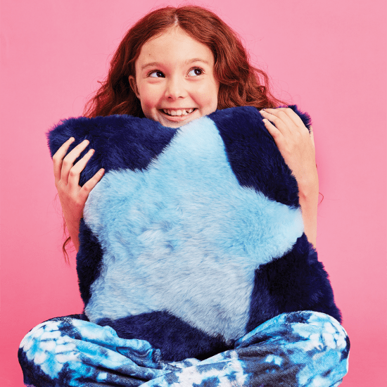 Blue Star Furry Pillow Iscream