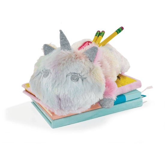 Unicorn Tie Dye Furry Pencil Case Iscream