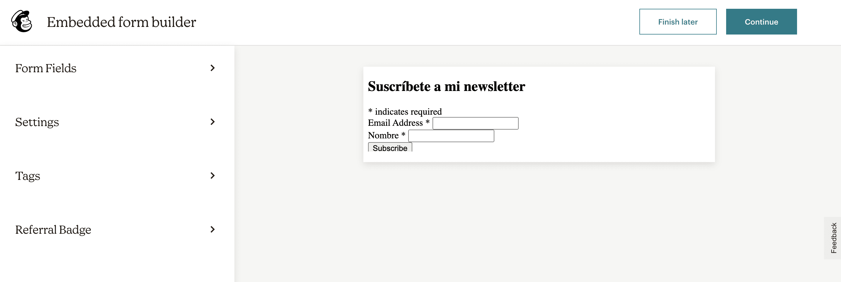 Creando un newsletter con mailchimp