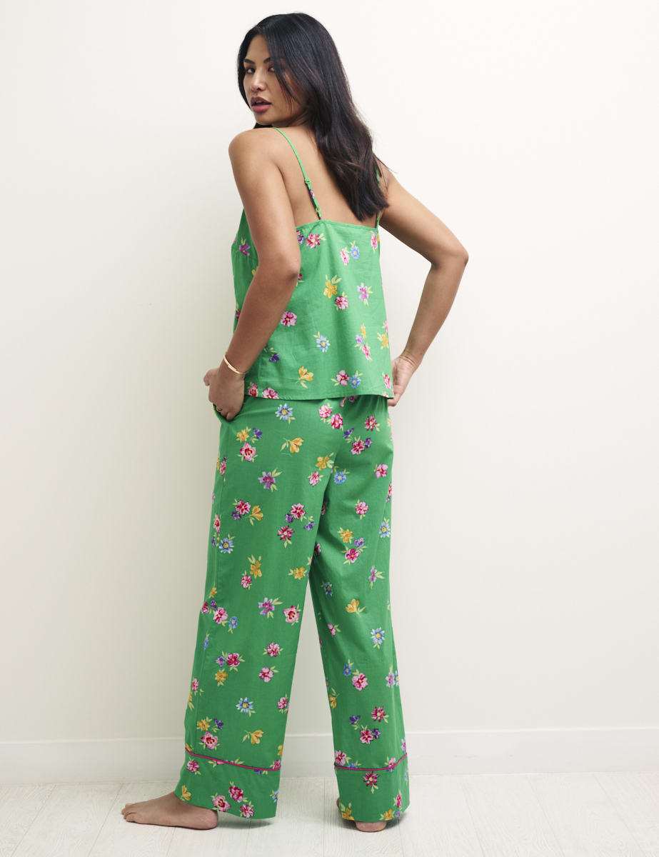 Green Floral Cami Top & Trouser Pyjama Set