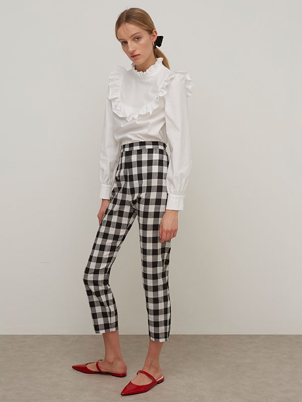 Black and White Check Peggy Trouser