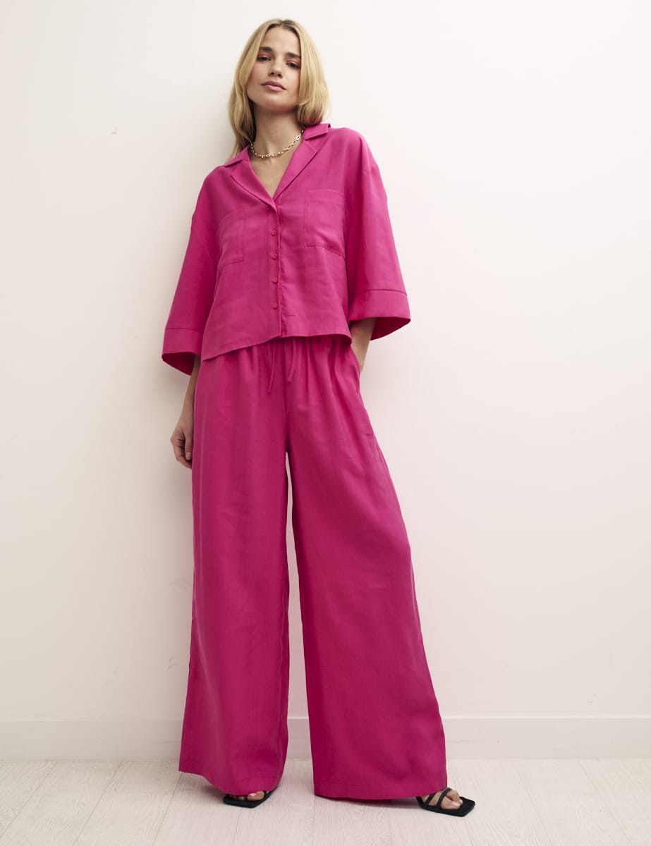 Hot Pink Wide Leg Trousers