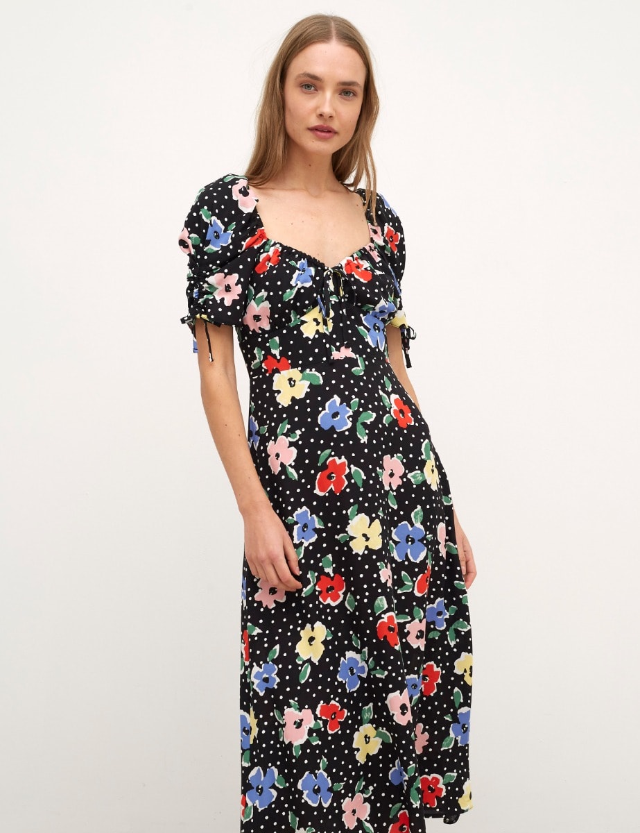 Safron Floral Pippa Midi Dress