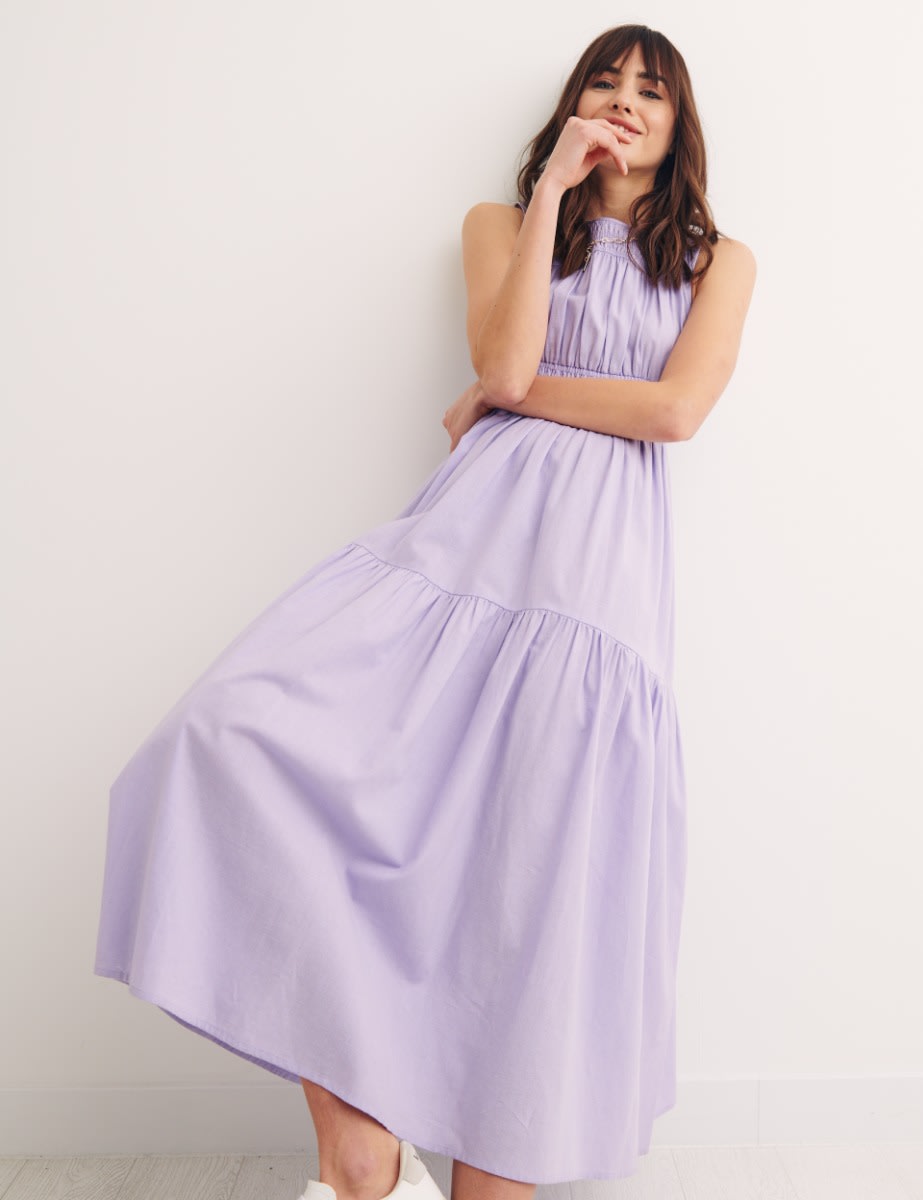 Purple Elora Midi Dress