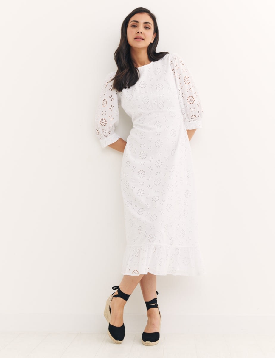 White Selena Midi Dress