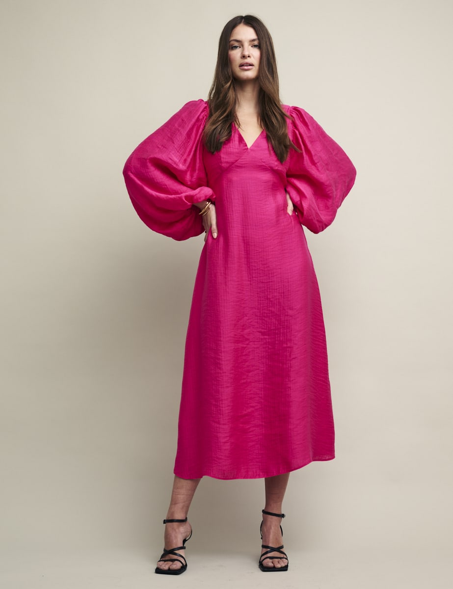 Pink Zendaya Midi Dress