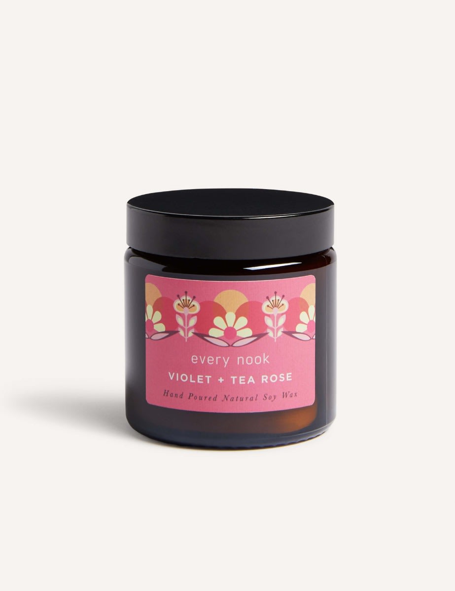 Every Nook Violet & Tea Rose Scented Candle Small