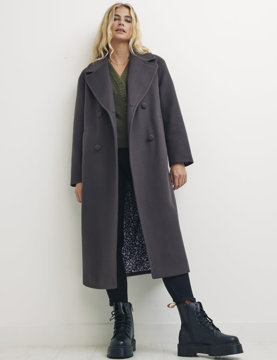 Brown Holly Long Belted Wrap Coat