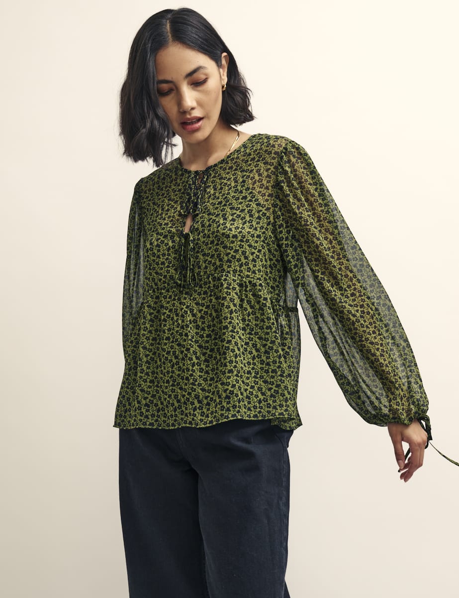 Green Floral Giovanna Blouse | Nobody's Child