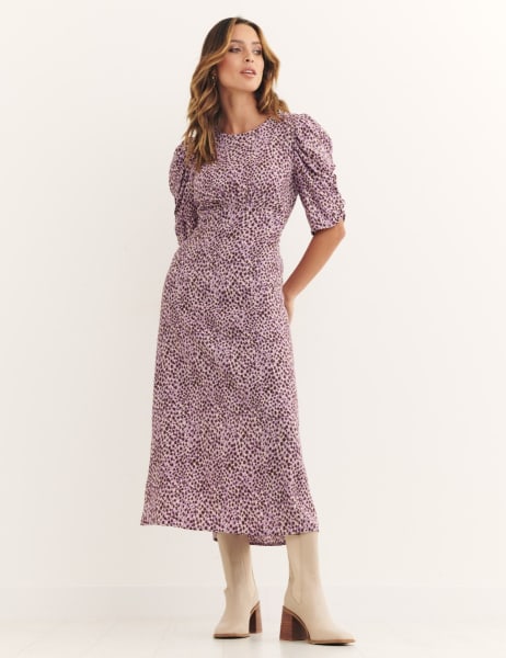 Purple Evie Midi Dress