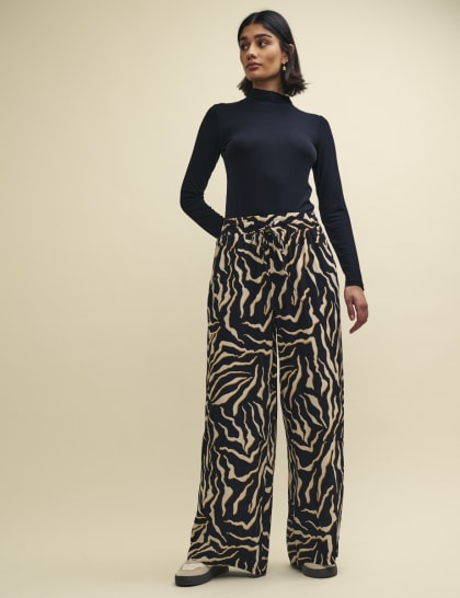 Leopard Print Wide Leg Zeena Trousers