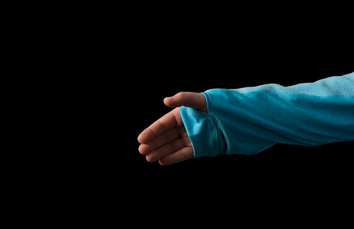 fleece jacket detail hand gaiter