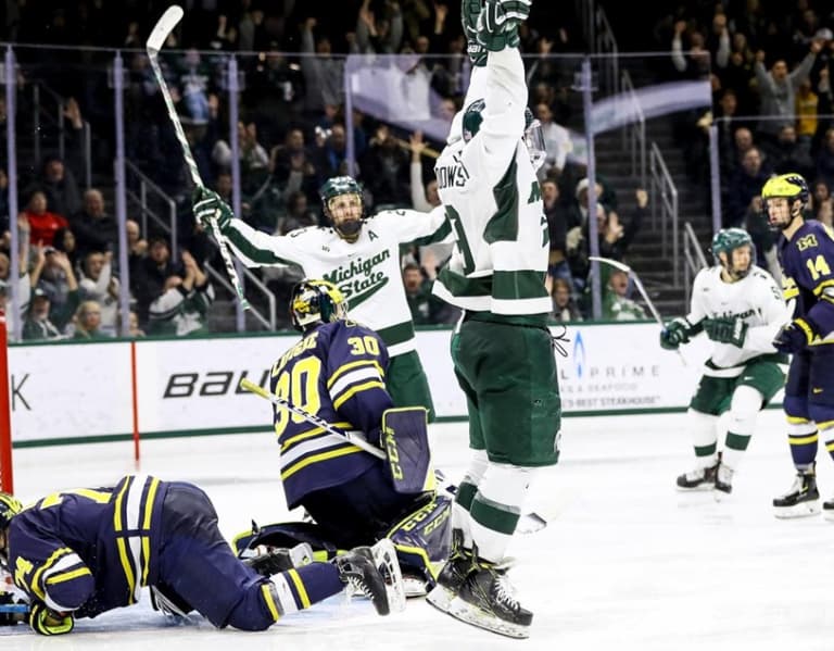 SpartanMag - Spartan hockey getting cranked for pivotal series vs. Michigan