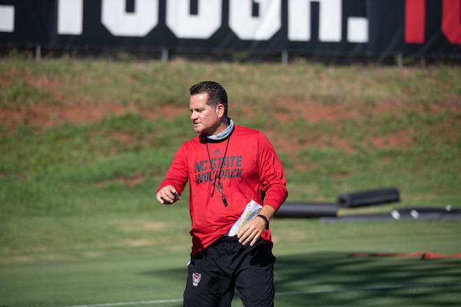 NC State Wolfpack football offensive coordinator Tim Beck