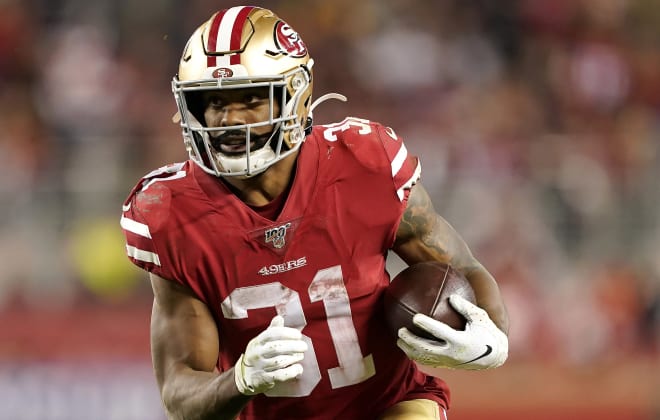San Francisco 49ers running back Raheem Mostert