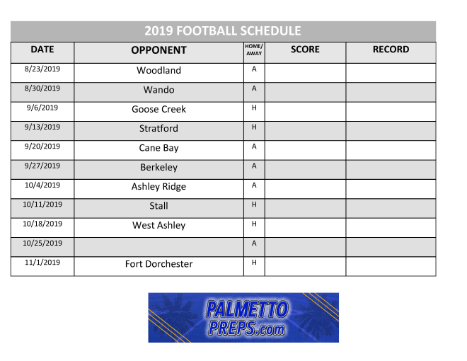 PalmettoPreps Summerville High School Football Schedule and Team Info