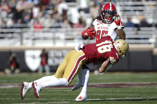 NC State Wolfpack football receiver Keyon Lesane saw action in 10 games during his rookie season.