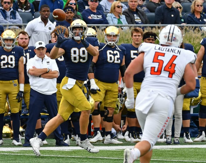 Notre Dame senior tight end Brock Wright