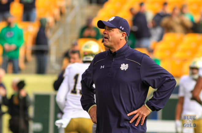 Associated head coach Mike Denbrock and the Notre Dame offensive staff made significant schematic improvements to the ground game.