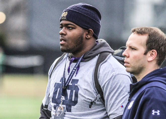 Rogers visited Notre Dame in March to watch a spring practice. 