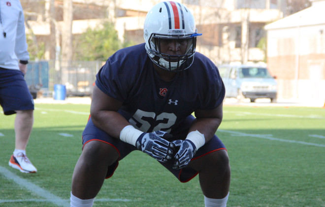 Dampeer is getting most of his work with the first-team at center this spring.