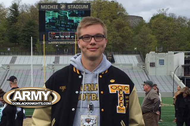 D-end prospect Karl Holler during his unofficial visit to Army West Point two weekends ago