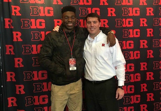 Barrow poses with Chris Ash during his junior day visit in February