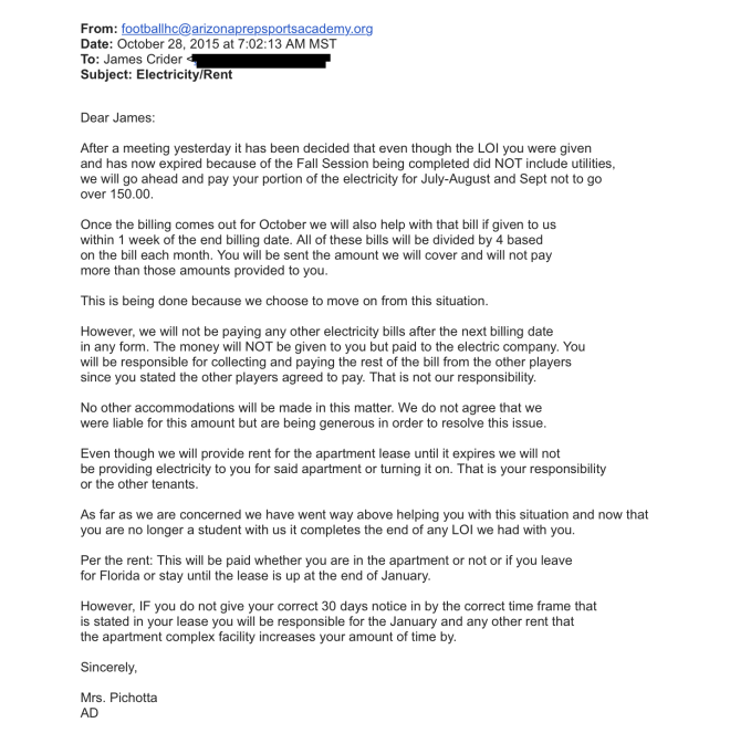 Sharon Pichotta's proposal to James Crider on settling his delinquent electricity bill- a bill that Crider wasn't aware he'd be responsible for paying.