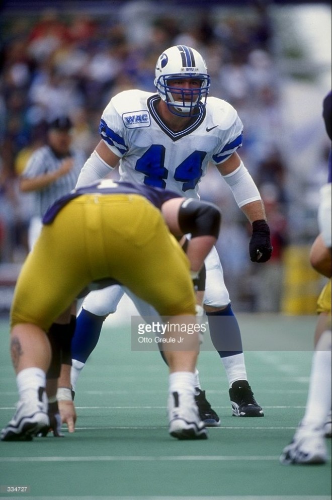 Byu football uniforms with the jersey being royal blue and side