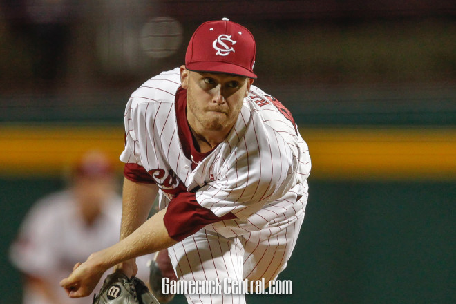 Josh Reagan delivers a pitch Friday against Tennessee