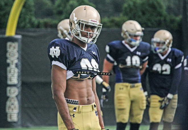 St. Brown, a sophomore, hopes to play a big role in Notre Dame’s offense this fall.