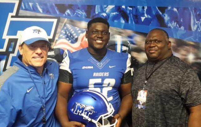 Chattooga DT Michael Adams on a recent visit to Middle Tennessee