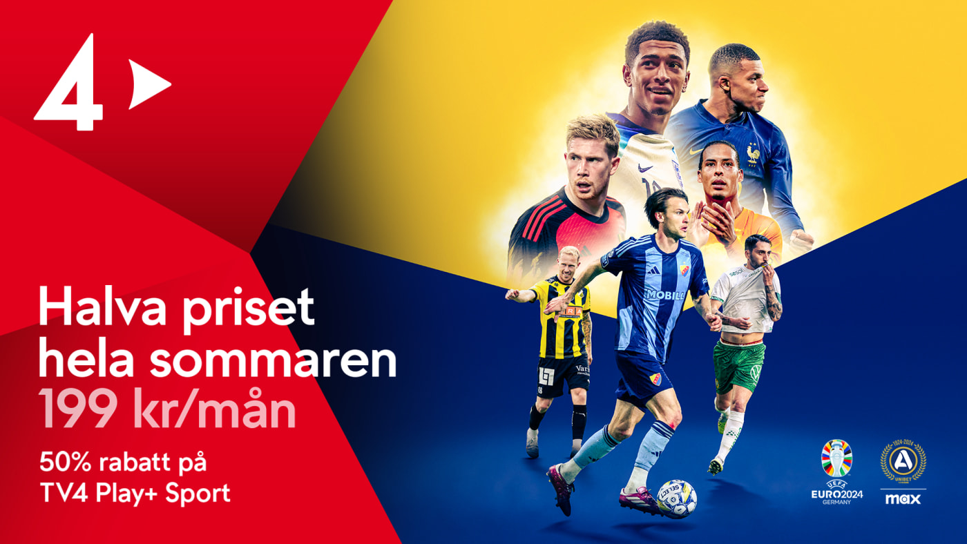 Erbjudande: Se Fotbolls-EM med TV4 Play för 199 kr/mån!