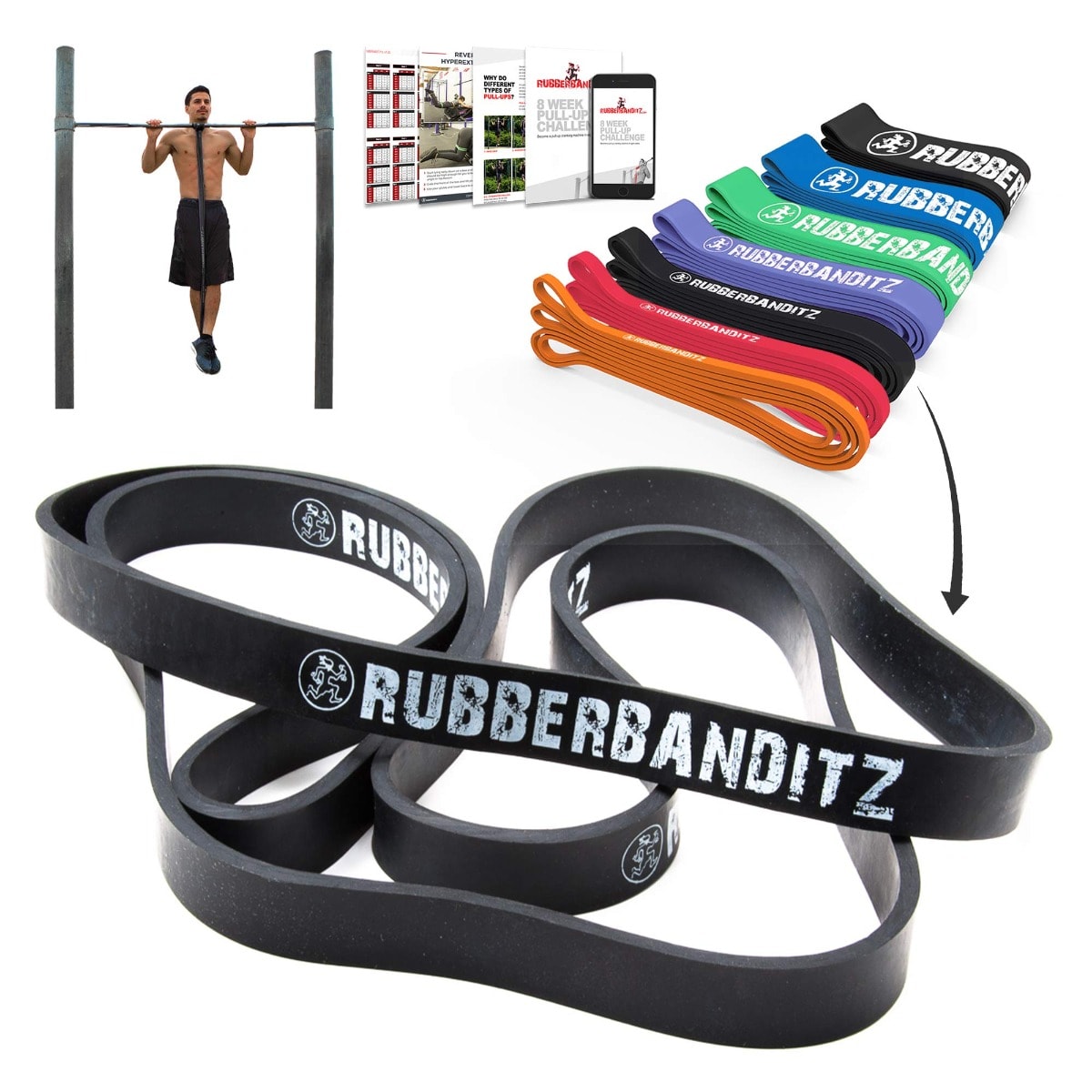 Giant Flat Bands  Bands for Pullups, Stretching, or Resisted Body Weight  Exercises
